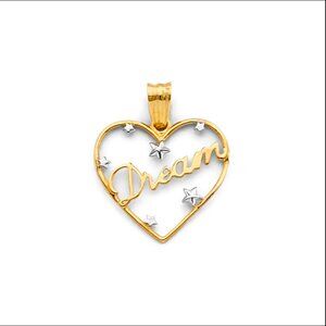 14KT Gold Two Toned Heart Dream Fancy Pendant
